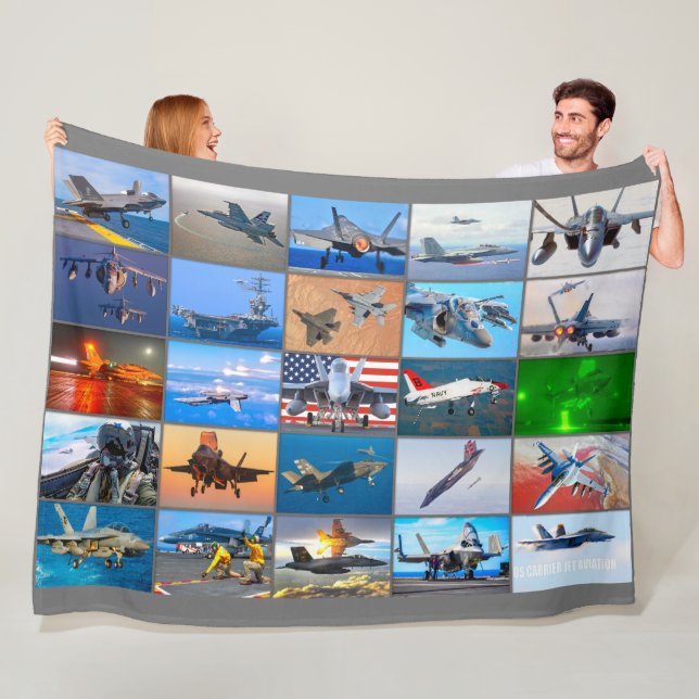 US CARRIER JET AVIATION “MONTAGE” FLEECE BLANKET (In Situ)