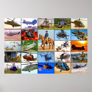 US CAVALRY AVIATION “MONTAGE” POSTER
