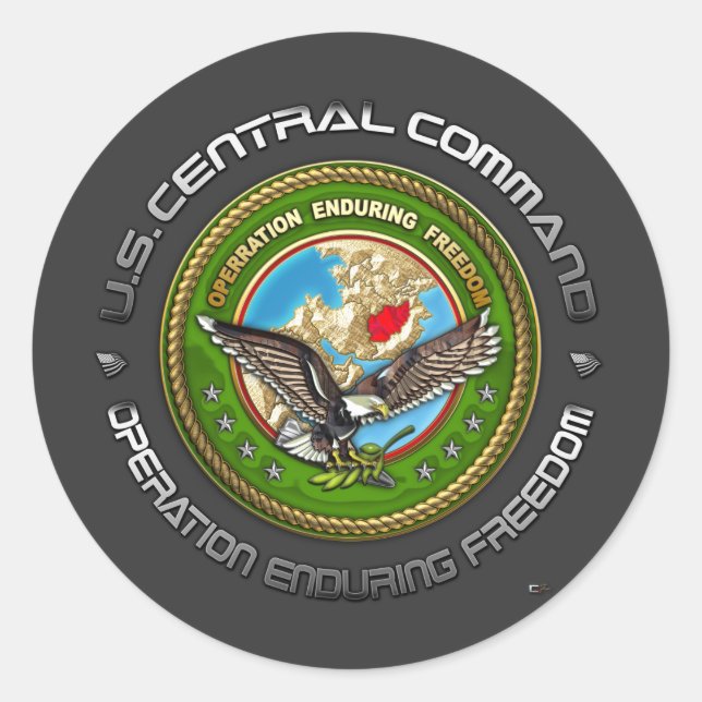 US Central Command – OEF-A Classic Round Sticker (Front)