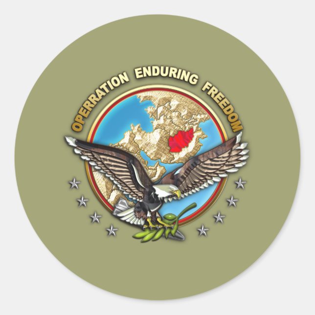 US Central Command – OEF-A Classic Round Sticker (Front)