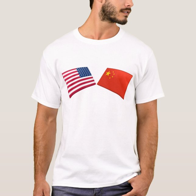 US & China Flags T-Shirt (Front)