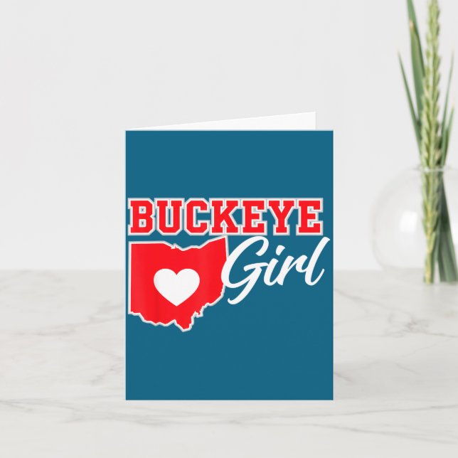 Us Cities Buckeye Girl Ohio Home Heart State  Card (Front)