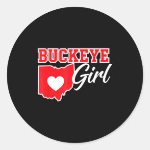 Us Cities Buckeye Girl Ohio Home Heart State  Classic Round Sticker