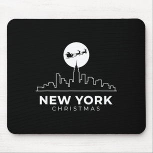 Us Cities New York Christmas Skyline Nyc Holiday S Mouse Mat