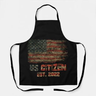 US Citizen Est. 2022 USA Citizenship American Flag Apron