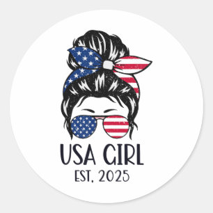 Us Citizen Est 2025 New Citizenship American Usa G Classic Round Sticker