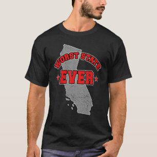 US Citizen Proud America Land Map Worst State Cali T-Shirt