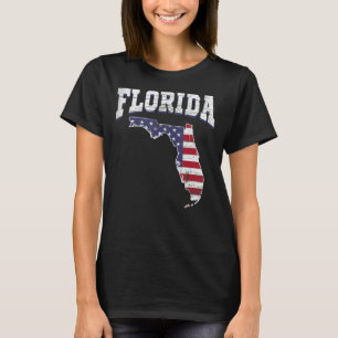 US Citizen Proud America State Flag Land Map Flori T-Shirt