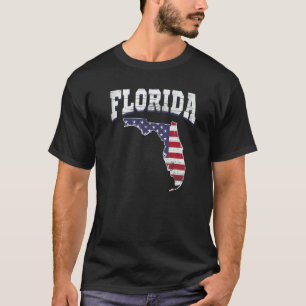 US Citizen Proud America State Flag Land Map Flori T-Shirt