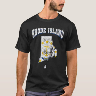 US Citizen Proud America State Flag Land Map Rhode T-Shirt