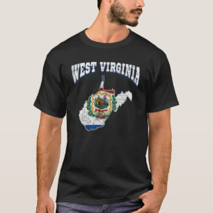 US Citizen Proud America State Flag Land Map West T-Shirt