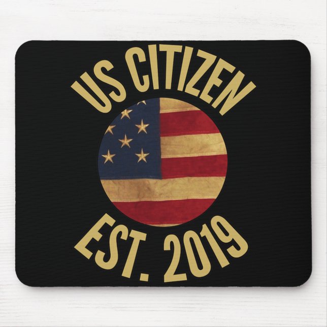 Us Citizenship 2019 Gif American Flag Usa  Mouse Mat (Front)
