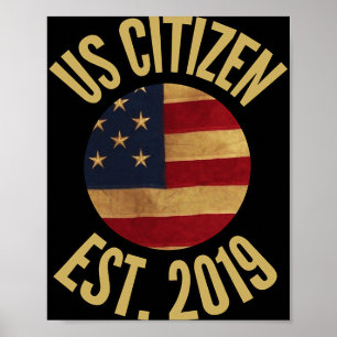 Us Citizenship 2019 Gif American Flag Usa  Poster