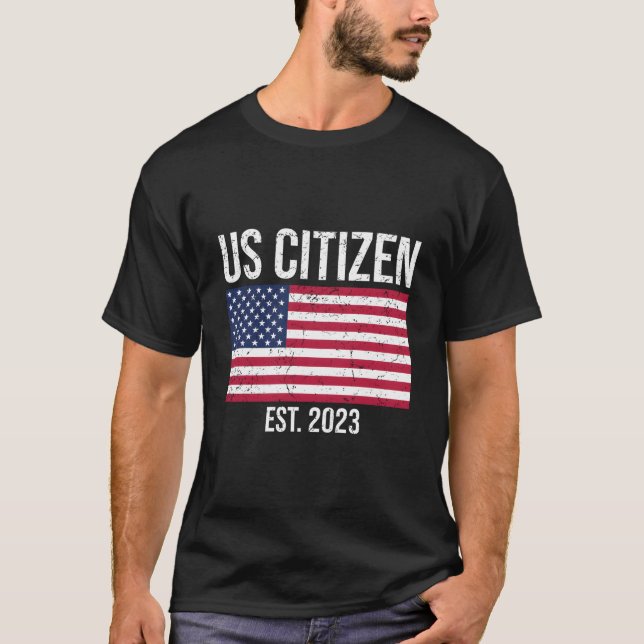 Us Citizenship Decoration American New Usa Citizen T-Shirt (Front)