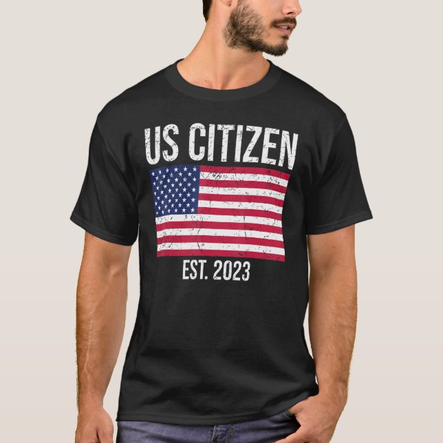 US Citizenship Decoration American New USA Citizen T-Shirt (Front)