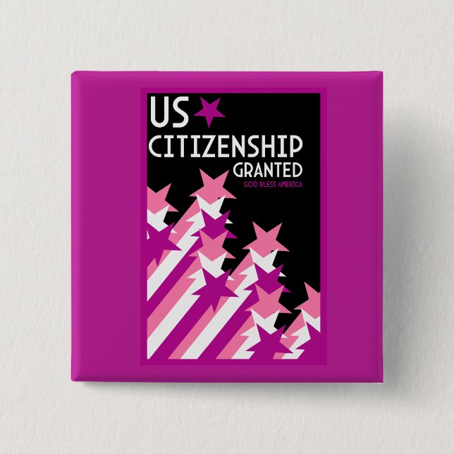 US Citizenship Granted 15 Cm Square Badge (Front)