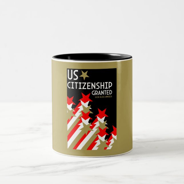 US Citizenship Granted Two-Tone Coffee Mug (Center)