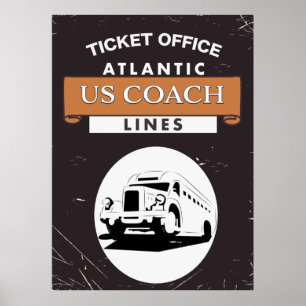 US coach travel poster