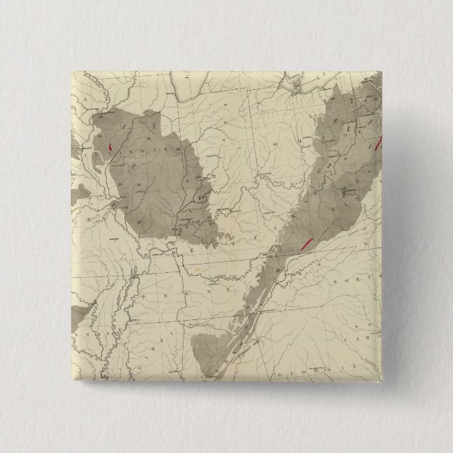 US Coal Fields 15 Cm Square Badge (Front)