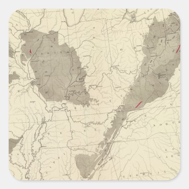 US Coal Fields Square Sticker (Front)