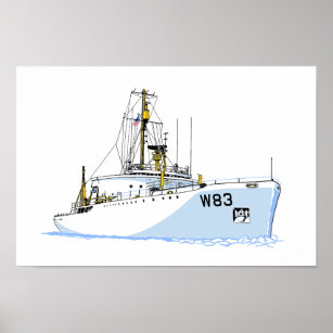 US Coast Guard Cutter Mackinaw (W-83) early Poster
