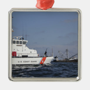 US Coast Guard Cutter Marlin patrols the waters Metal Tree Decoration