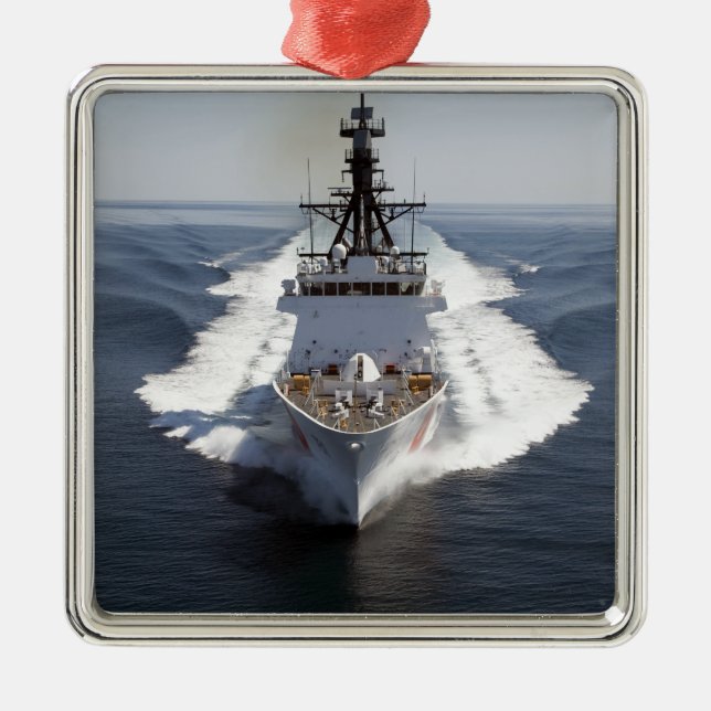 US Coast Guard Cutter Waesche Metal Tree Decoration (Front)