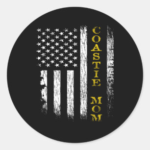Us Coast Guard Uscg Coastie Mum Flag Classic Round Sticker