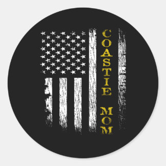 Us Coast Guard Uscg Coastie Mum Flag Classic Round Sticker