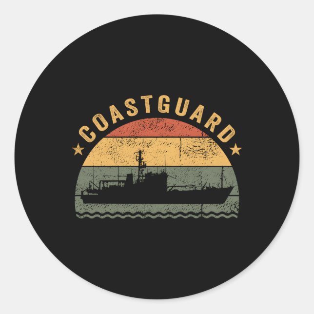 Us Coastguard Veterans Uscg Coast Guard Classic Round Sticker (Front)