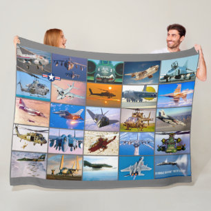 US COMBAT AIRCRAFT - DESERT STORM “MONTAGE” FLEECE BLANKET