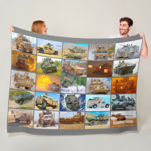 US COMBAT ARMOR “MONTAGE” FLEECE BLANKET