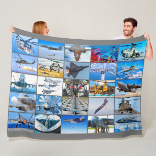 US COMBAT AVIATION “MONTAGE” FLEECE BLANKET