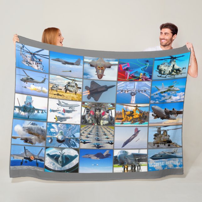 US COMBAT AVIATION “MONTAGE” FLEECE BLANKET (In Situ)