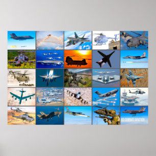 US COMBAT AVIATION “MONTAGE” POSTER