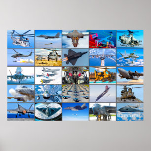 US COMBAT AVIATION “MONTAGE” POSTER