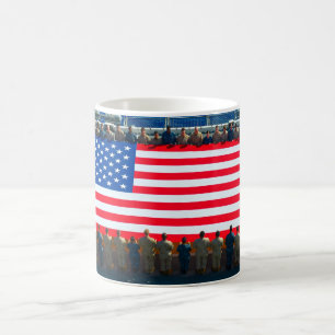 US COMBAT PERSONNEL HONORING FLAG COFFEE MUG