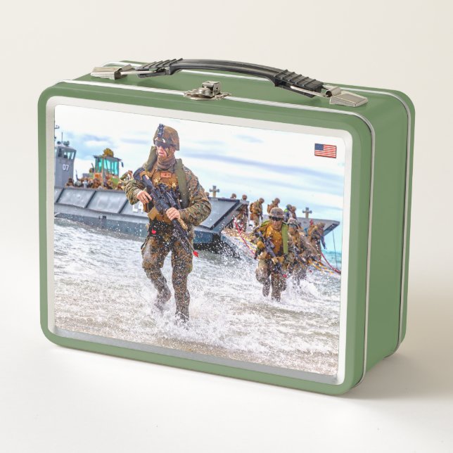 US COMBAT PERSONNEL METAL LUNCH BOX (Front)