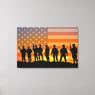 US COMBAT SQUAD 24x36 Canvas Print