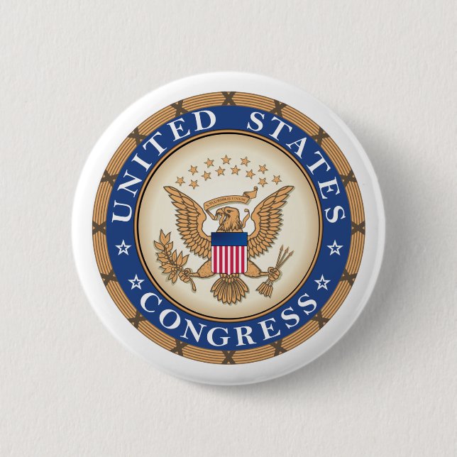 US Congress Seal 6 Cm Round Badge (Front)