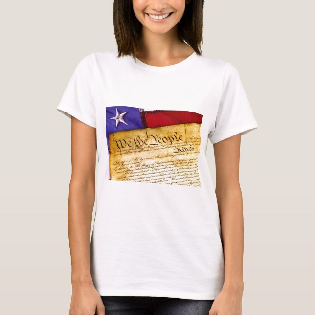 US Constitution and American Flag T-Shirt (Front)