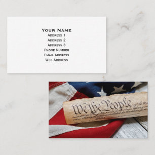 US Constitution and Flag Business Card