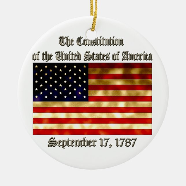 US Constitution Ceramic Tree Decoration (Front)