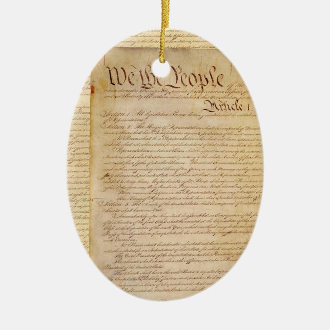 US CONSTITUTION CERAMIC TREE DECORATION (Front)