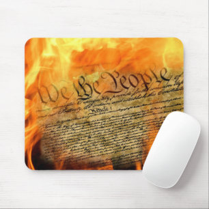 US Constitution in Flames Mouse Mat