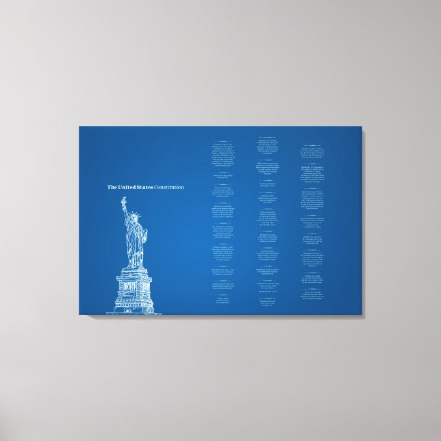 US Constitution Text American Flag USA Canvas Print (Front)