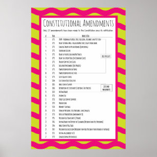 US Constitutional Amendments Poster