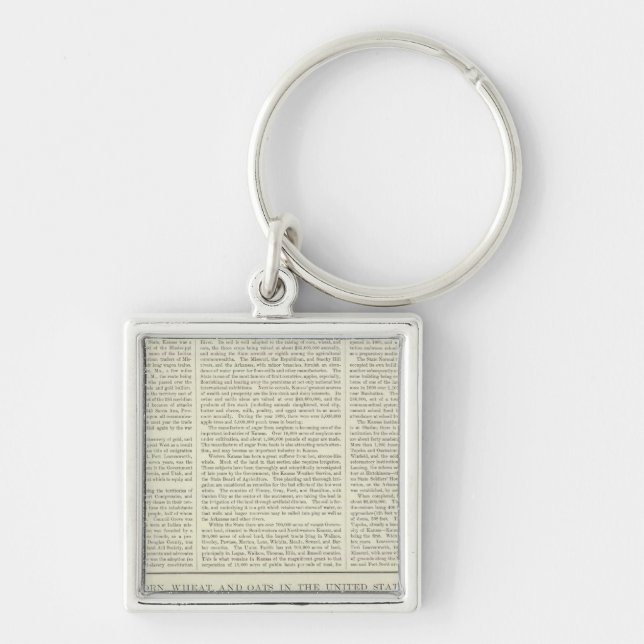 US Corn, Wheat, and Oats, 1870-1891 Key Ring (Front)