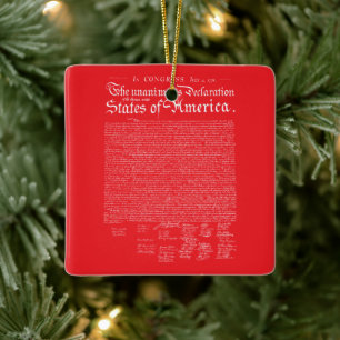 US Declaration of Independence Ceramic Ornament