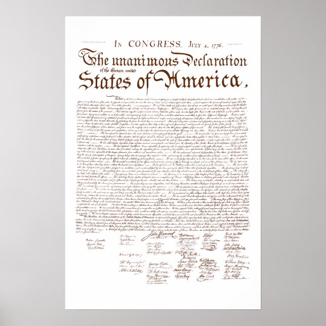 US Declaration of Independence Poster (Front)